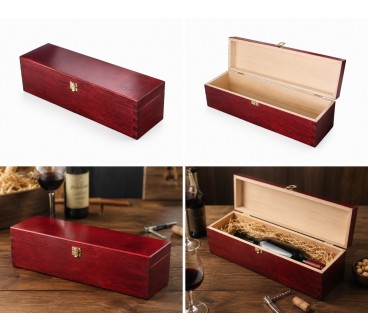 Mahogany Pine Wine Bottle Gift Box