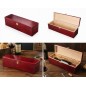 Mahogany Pine Wood Wine Bottle Gift Box with Metal Clip