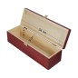 Mahogany Pine Wood Wine Bottle Gift Box with Metal Clip