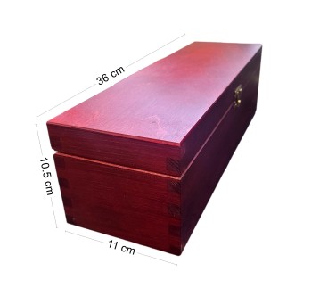 Mahogany Pine Wood Wine Bottle Gift Box with Metal Clip