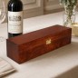 Wooden Wine Bottle Gift Box Pine Wood Lacquered Storage Case With Metal Clip