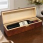 Wooden Wine Bottle Gift Box Pine Wood Lacquered Storage Case With Metal Clip