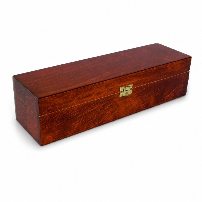 Wooden Wine Bottle Gift Box Pine Wood Lacquered Storage Case With Metal Clip