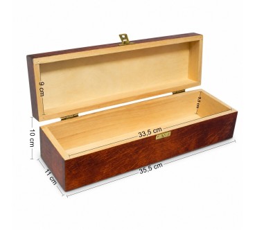 Wooden Wine Bottle Gift Box Pine Wood Lacquered Storage Case With Metal Clip