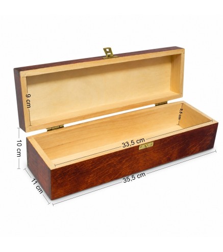 Wooden Wine Bottle Gift Box Pine Wood Lacquered Storage Case With Metal Clip