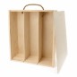 Wooden World Triple Pine Wood Wine Bottle Gift Box with Sliding Lid 36 cm