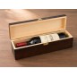 Wooden World Pine Wood Wine Bottle Gift Box Dark Brown Varnished Storage Case with Metal Clasp Wooden World Pine Wood Wine Bottle Gift Box Dark Brown Varnished Storage Case with Metal Clasp