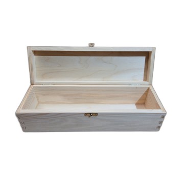 Pine Wood Wine Bottle Gift Box with Metal Clip