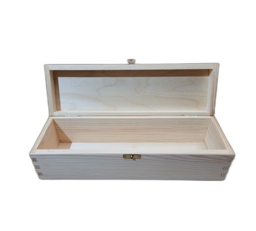 Pine Wood Wine Bottle Gift Box with Metal Clip