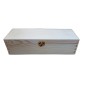 Wooden World Pine Wood Wine Bottle Gift Box Raw Wooden Storage Case with Metal Clip