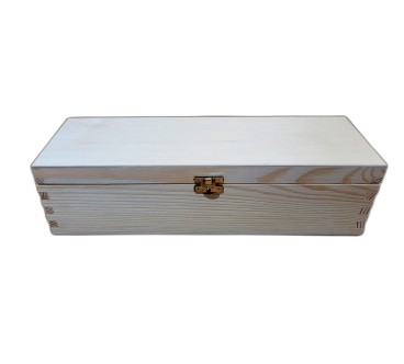 Pine Wood Wine Bottle Gift Box with Metal Clip