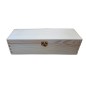 Wooden World Pine Wood Wine Bottle Gift Box Raw Wooden Storage Case with Metal Clip
