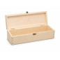 Wooden World Pine Wood Wine Bottle Gift Box Raw Wooden Storage Case with Metal Clip