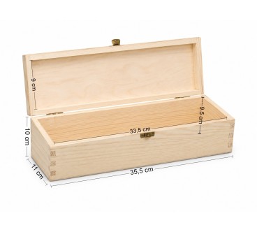 Wooden World Pine Wood Wine Bottle Gift Box Raw Wooden Storage Case with Metal Clip