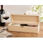 Wooden World Pine Wood Wine Bottle Gift Box Raw Wooden Storage Case with Metal Clip