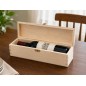 Wooden World Pine Wood Wine Bottle Gift Box Raw Wooden Storage Case with Metal Clip