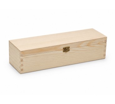 Pine Wood Wine Bottle Gift Box with Metal Clip