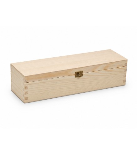 Pine Wood Wine Bottle Gift Box with Metal Clip