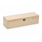 Wooden World Pine Wood Wine Bottle Gift Box Raw Wooden Storage Case with Metal Clip