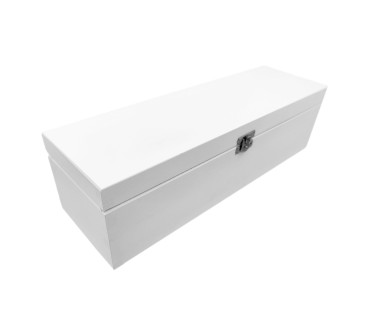 White Wooden Wine Bottle Gift Box