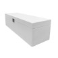 White Wooden Wine Bottle Gift Box Pine Storage Case with Metal Clip