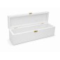 White Wooden Wine Bottle Gift Box Pine Storage Case with Metal Clip