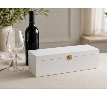 White Wooden Wine Bottle Gift Box