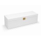 White Wooden Wine Bottle Gift Box Pine Storage Case with Metal Clip