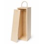 Raw Wooden Wine Box for Decoupage with Rope Handle