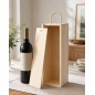 Pine Wood Wine Bottle Box with Rope Handle Decoupage Ready