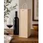 Pine Wood Wine Bottle Box with Rope Handle Decoupage Ready