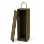 Brown Pine Wine Bottle Gift Box with Rope and Latch