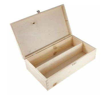 Double Wine Bottle Gift Box Unpainted Pine Wood Case