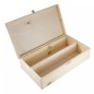 Wooden World Double Wine Bottle Gift Box Unpainted Pine Wood Case with Metal Clip