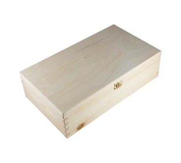 Double Wine Bottle Gift Box Unpainted Pine Wood Case