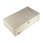 Wooden World Double Wine Bottle Gift Box Unpainted Pine Wood Case with Metal Clip