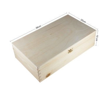 Double Wine Bottle Gift Box Unpainted Pine Wood Case