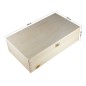 Wooden World Double Wine Bottle Gift Box Unpainted Pine Wood Case with Metal Clip