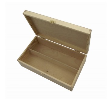 Double Wine Bottle Gift Box Unpainted Pine Wood Case