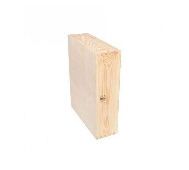 Double Wine Bottle Gift Box Unpainted Pine Wood Case