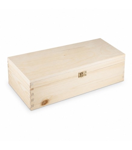 Double Wine Bottle Gift Box Unpainted Pine Wood Case