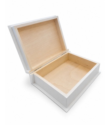 Wooden World White Wooden Book Box Pine Bible Keepsake Gift Case