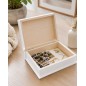 Wooden World White Wooden Book Box Pine Bible Keepsake Gift Case