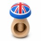 Beech Wood Mushroom Nutcracker with UK Flag 3D-Printed Head Beech Wood Mushroom Nutcracker with UK Flag 3D-Printed Head