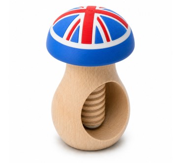 UK Flag Mushroom Nutcracker | Beech Wood & 3D Print
