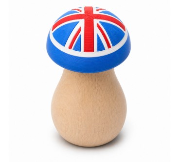 UK Flag Mushroom Nutcracker | Beech Wood & 3D Print