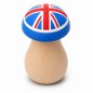 Beech Wood Mushroom Nutcracker with UK Flag 3D-Printed Head Beech Wood Mushroom Nutcracker with UK Flag 3D-Printed Head