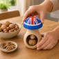 Beech Wood Mushroom Nutcracker with UK Flag 3D-Printed Head Beech Wood Mushroom Nutcracker with UK Flag 3D-Printed Head