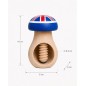 Beech Wood Mushroom Nutcracker with UK Flag 3D-Printed Head