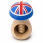 Beech Wood Mushroom Nutcracker with UK Flag 3D-Printed Head Beech Wood Mushroom Nutcracker with UK Flag 3D-Printed Head